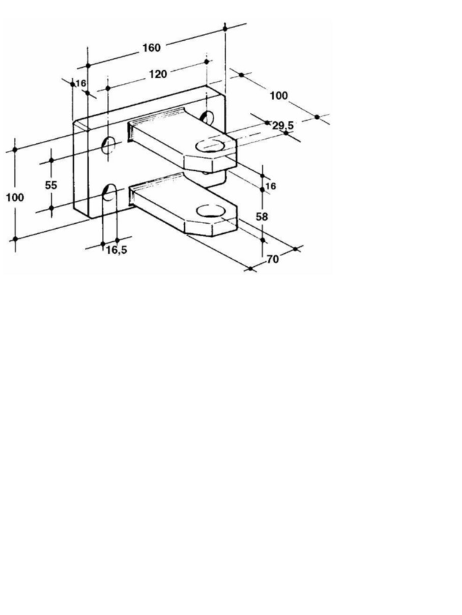 CUPLA REMORCA Cupla remorcare fixa 160x100x16mm