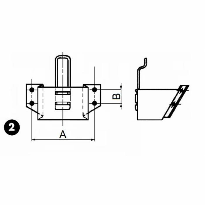 PR14745BI21467_05953_Supporto_in_metallo_verniciato_per_cuneo_fermaruota_raggio_36_SZ4 Suport cala blocare roata din metal vopsit