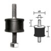 Suport antivibrati Ø 25 mm si inaltimea de 20 mm filet M 6