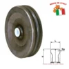 Roata din fier cu bucsa din nailon cu diametrul de 230 mm latimea de 100 mm si gaura de 30 mm suporta pana la 350 kg